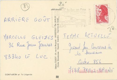 Gonfaron - Légende 